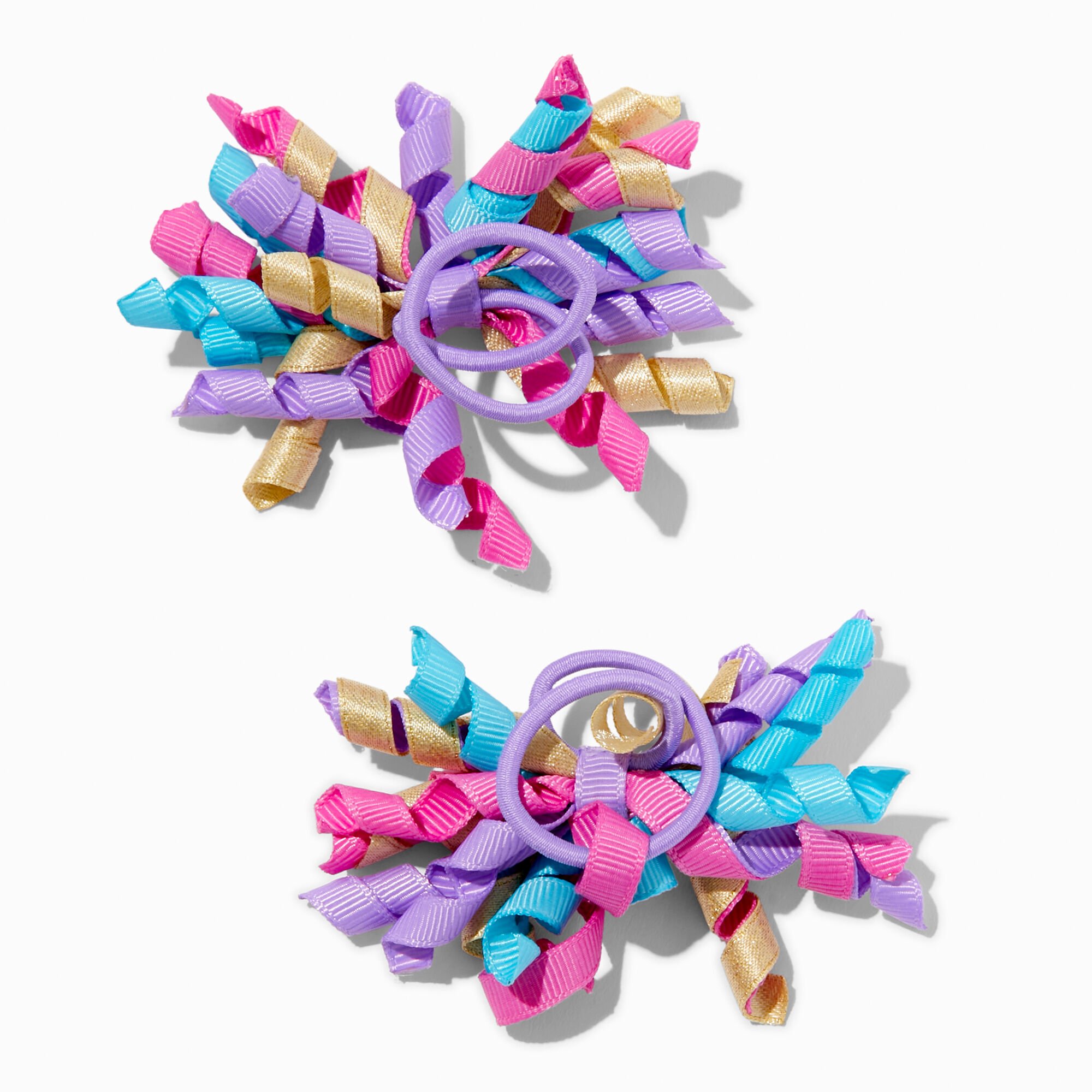 Claire's Club Party Curly Ribbon Hair Clips - 2 Pack,