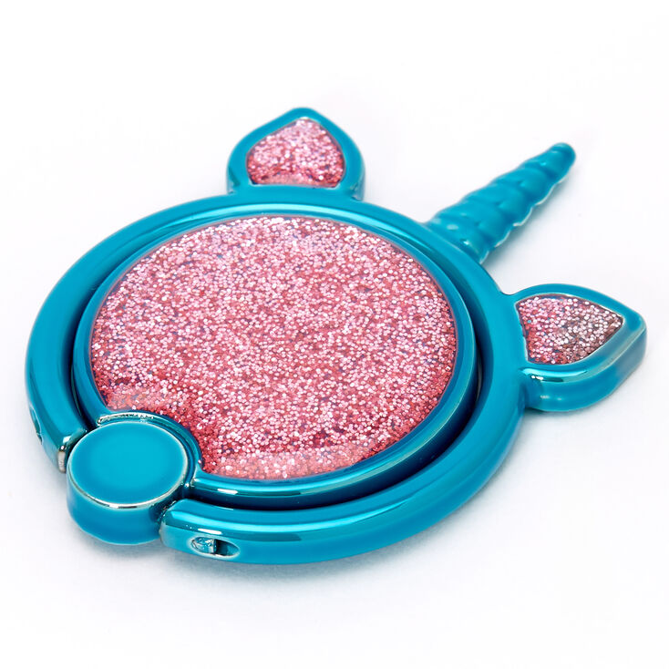 Turquoise &amp; Pink Glitter Unicorn Ring Stand,