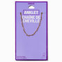 Gold-tone Stainless Steel Notched Chain Anklet,
