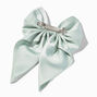 Sage Green Satin Bow Barrette Hair Clip,