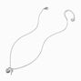 Silver-tone Crystal Lock &amp; Key Pendant Necklace,