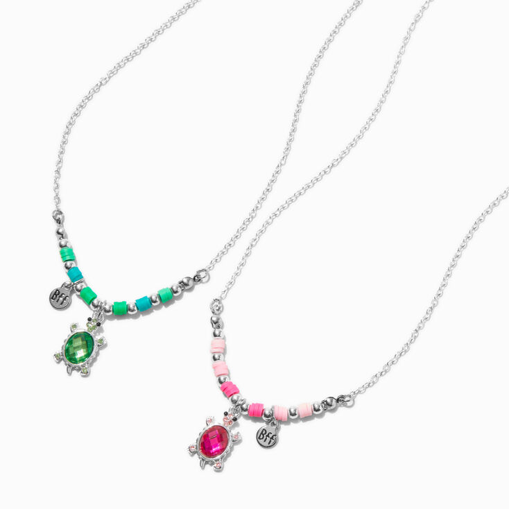 Best Friends Crystal Turtle Pendant Necklaces - 2 Pack,