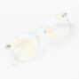 Solar Blue Light Reducing Round Clear Lens Frames - Blue,