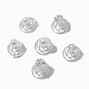 Silver-tone Cubic Zirconia &amp; Pearl Hair Spinners - 6 Pack,