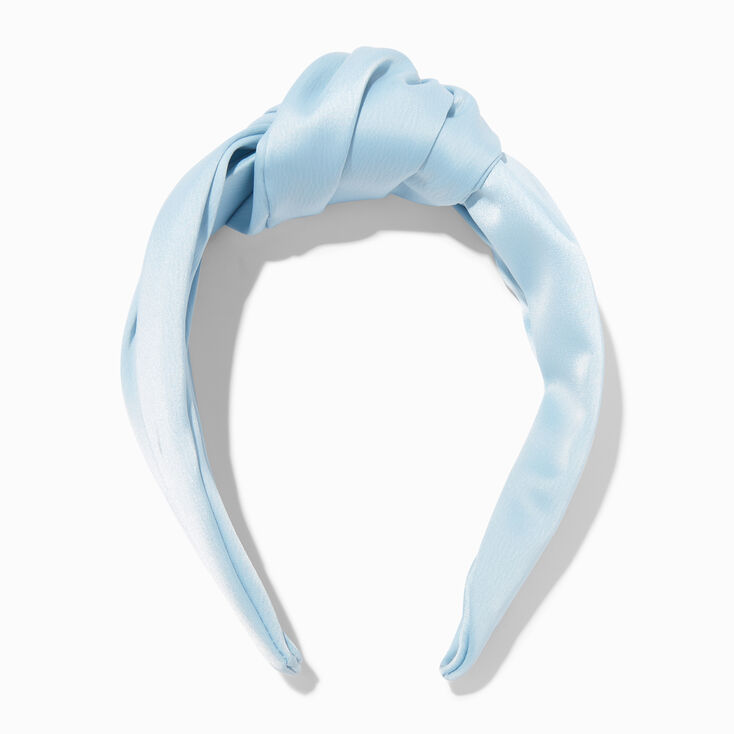 Light Blue Silk Knotted Headband,