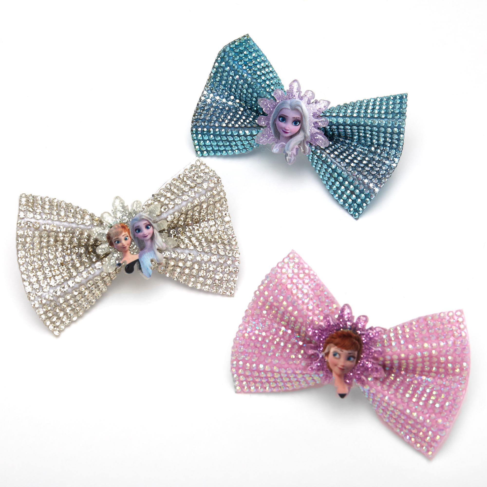 Barrettes à nœud pailletées La Reine des Neiges 2 ©Disney - Lot de 3,