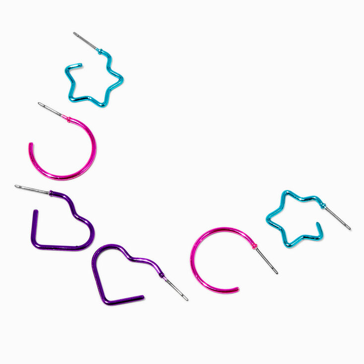 Lot de cr&eacute;oles empilables anodis&eacute;es arc-en-ciel de formes diverses - Lot de 3,
