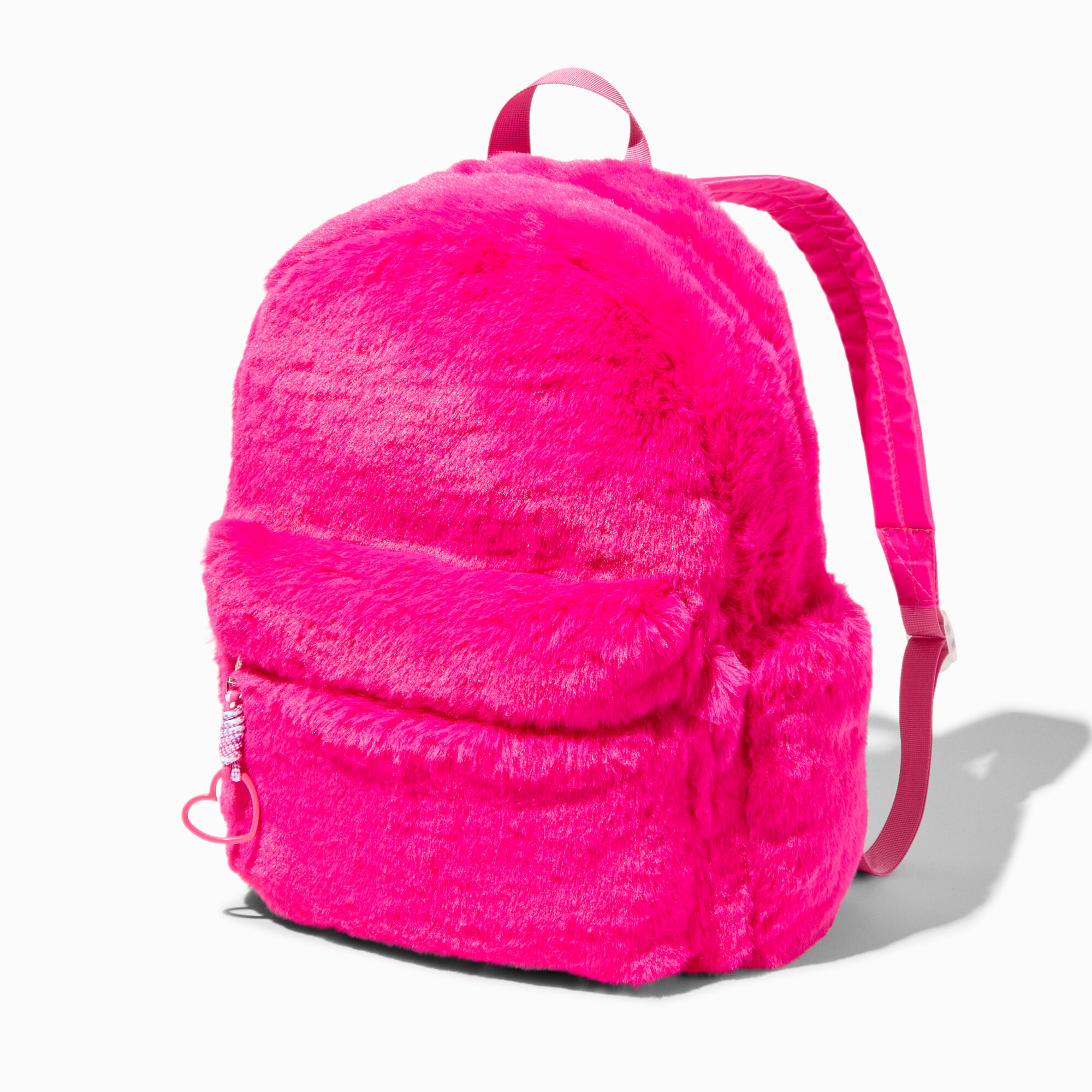 Pink fluffy mini backpack 2025
