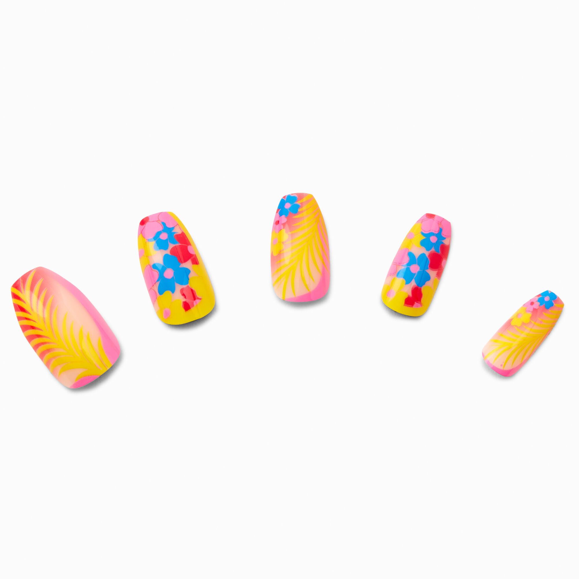 Hot Tropic Palm Coffin Vegan Faux Nail Set - 24 Pack,