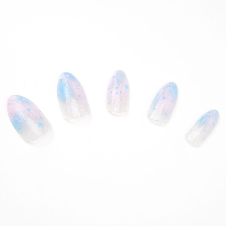 Pastel Galaxy Jelly Stiletto Faux Nail Set - 24 Pack,