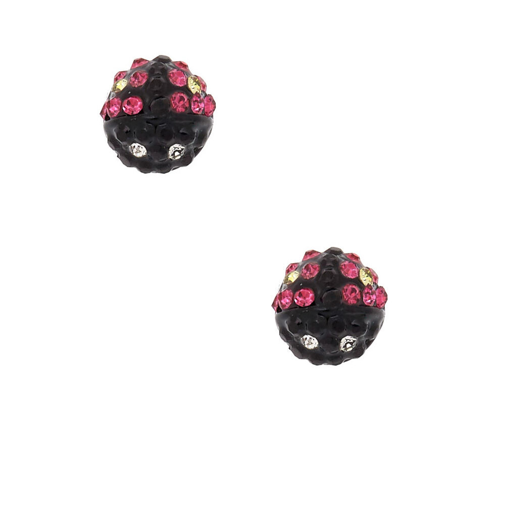 Black Ladybug Magnetic Stud Earrings