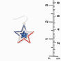 Red, White, &amp; Blue Embellished Star Outline 1&quot; Drop Earrings,