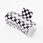 Black &amp; White Check Medium Rectangle Hair Claw,