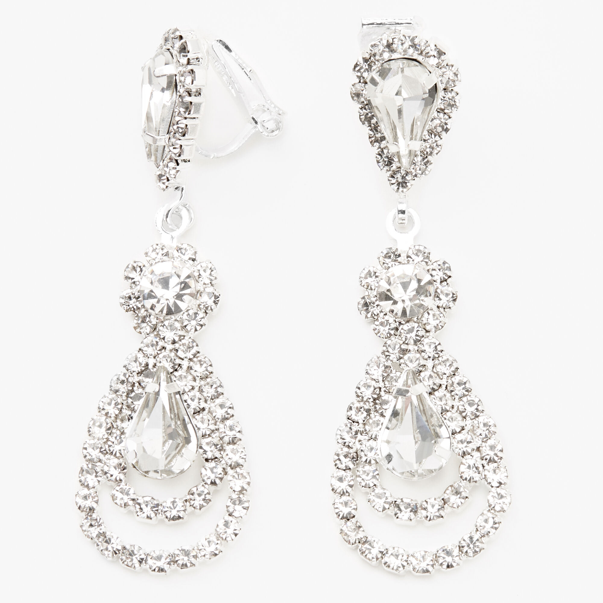 Rhinestone clip sale on earrings