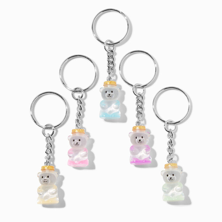 Porte-cl&eacute;s phosphorescents ours et miel Best Friends - Lot de 5,