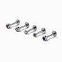 Silver-tone 16G Crystal Daisy Labret Studs - 5 Pack,