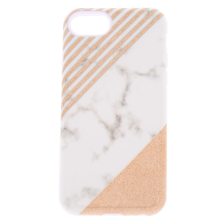 Striped Glitter Marble Protective Phone Case Fits Iphone 6 7 8