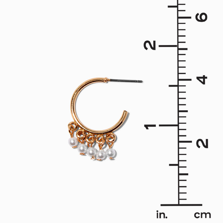 Boucles d&#39;oreilles empilables en perles d&#39;imitation couleur dor&eacute;e - Lot de 3,