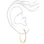 Gold 50MM Textured Clip On Hoop Earrings,