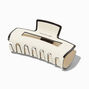 Cream Black Rhinestone Rectangular Hair Claw,