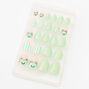 Mint Glitter Frog Stiletto Press On Vegan Faux Nail Set - 24 Pack,
