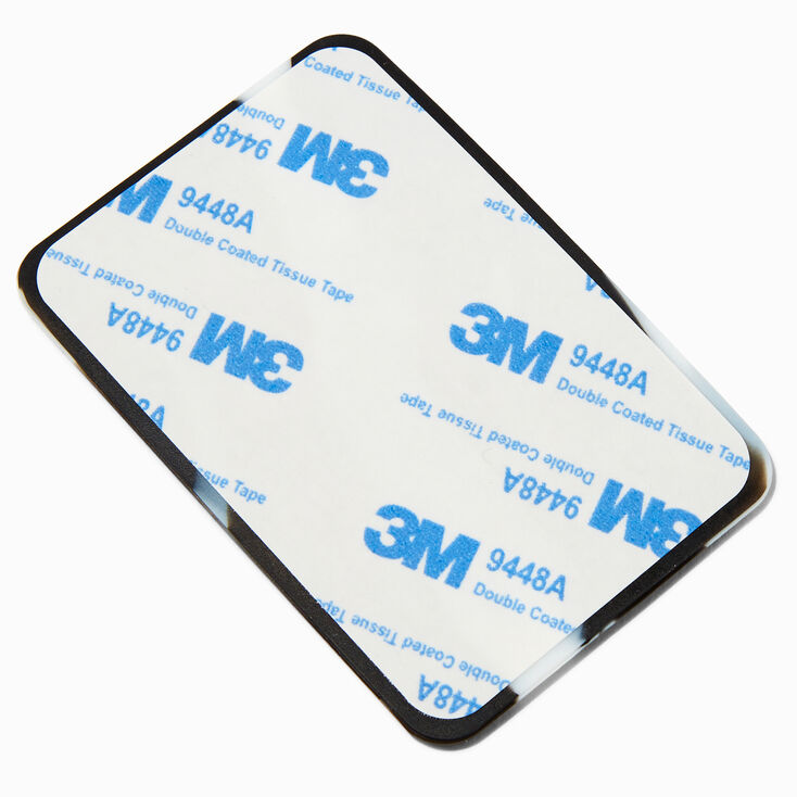 Grip pour portable ventouses noir et blanc effet marbr&eacute;,