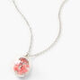 Silver Glow in the Dark Star Confetti Shaker Pendant Necklace,