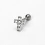 Silver-tone Titanium 16G Crystal Cross Cartilage Stud Earring,