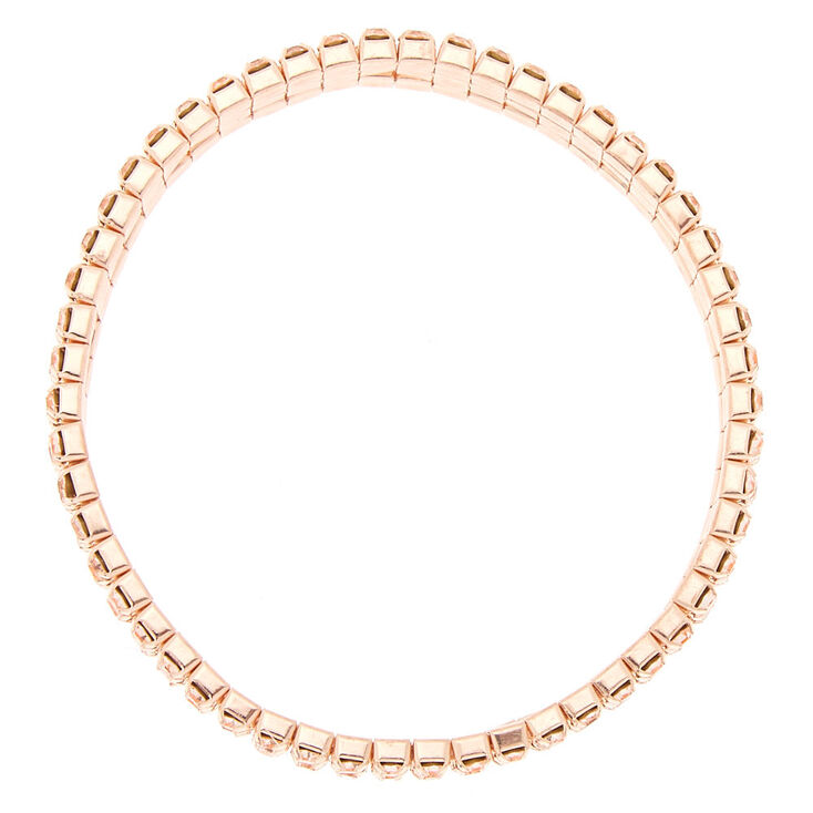 Rose Gold Rhinestone Stretch Bracelet,