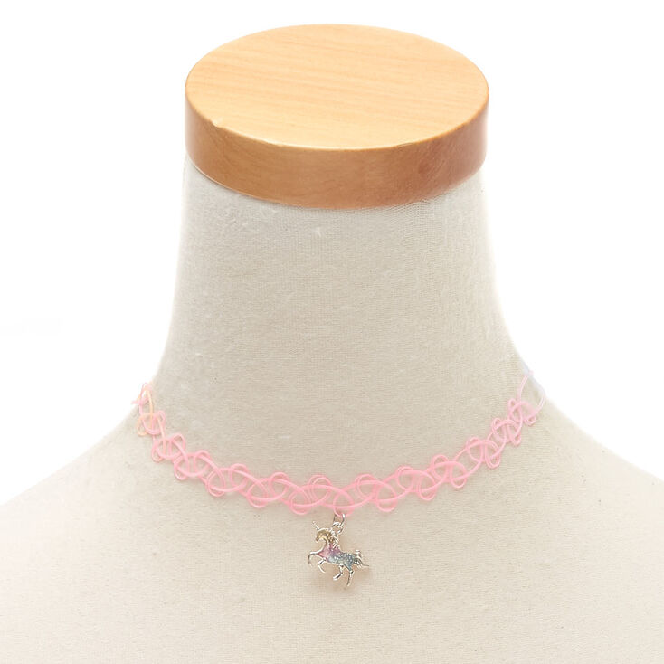 Claire's Ras-de-cou effet tatouage licorne pastel