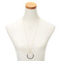 Gold Wrapped Ring Long Pendant Necklace,