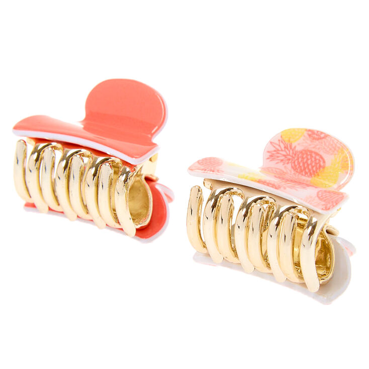 Claire's Mini pinces à cheveux limonade ananas - Lot de 2