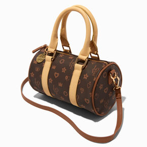 Status Icons Brown Barrel Style Crossbody Bag,