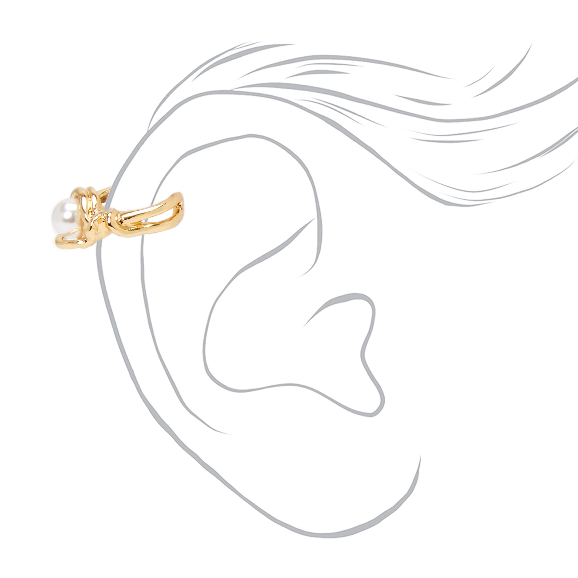 Gold Mixed Ear Cuff & Cross Stud Earrings - 4 Pack,