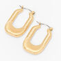Gold 30MM Textured Oval Hoop Earrings,