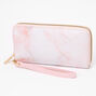 Pochette poignet rose effet marbr&eacute;,