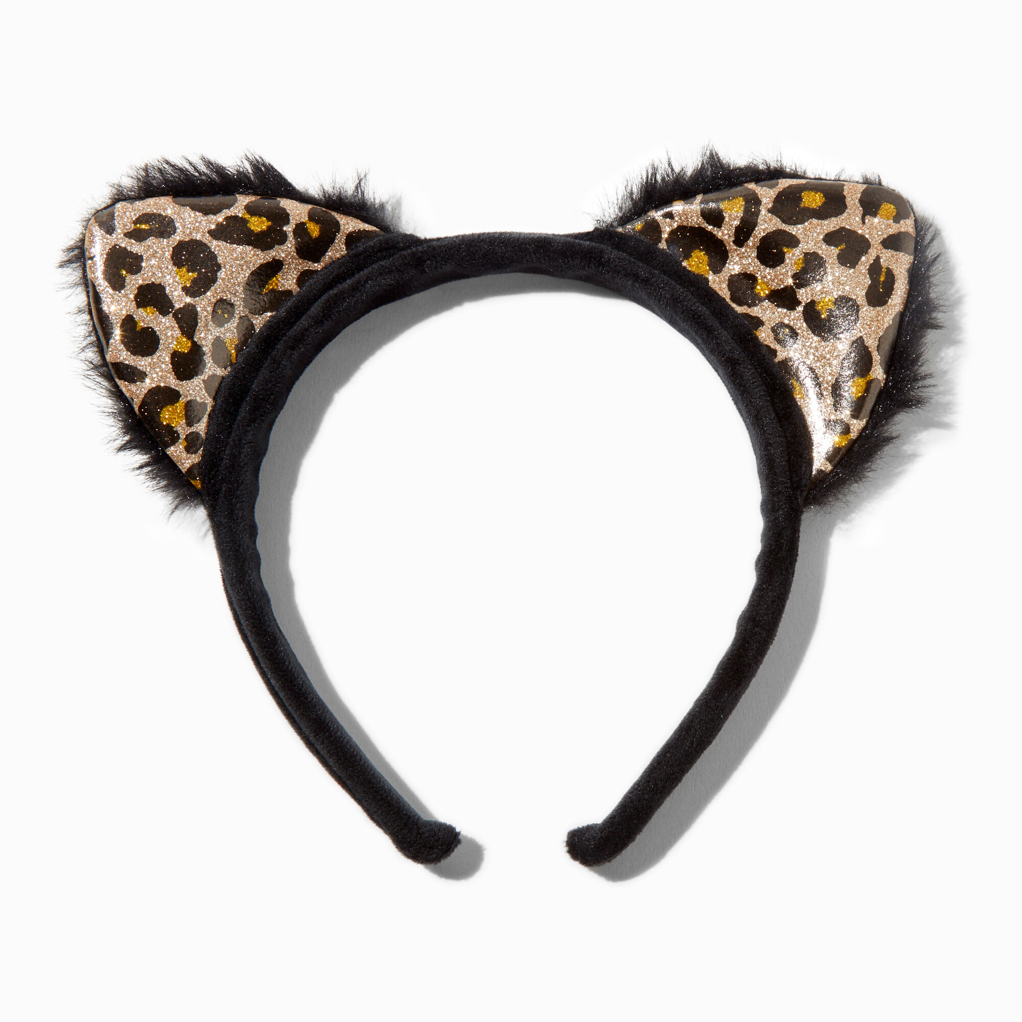 Claire s Black Leopard Cat Ears Headband The Shops at Willow Bend