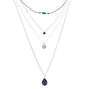Natural Stone Multi Strand Necklace - Blue,