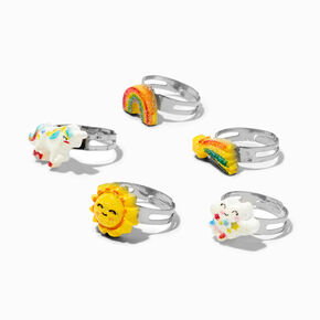 Claire&#39;s Club Mint Unicorn Box Rings - 5 Pack,