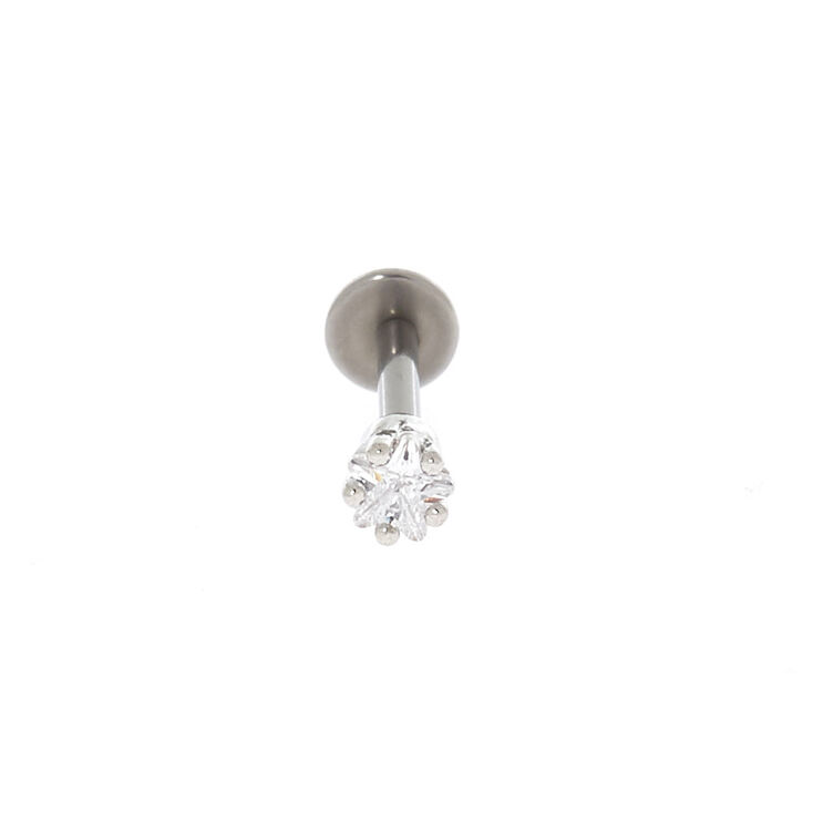 Titanium 16G Silver Star Labret Stud,