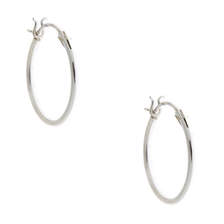 C LUXE by Claire&#39;s Sterling Silver 16mm Classic Hoop Earrings,
