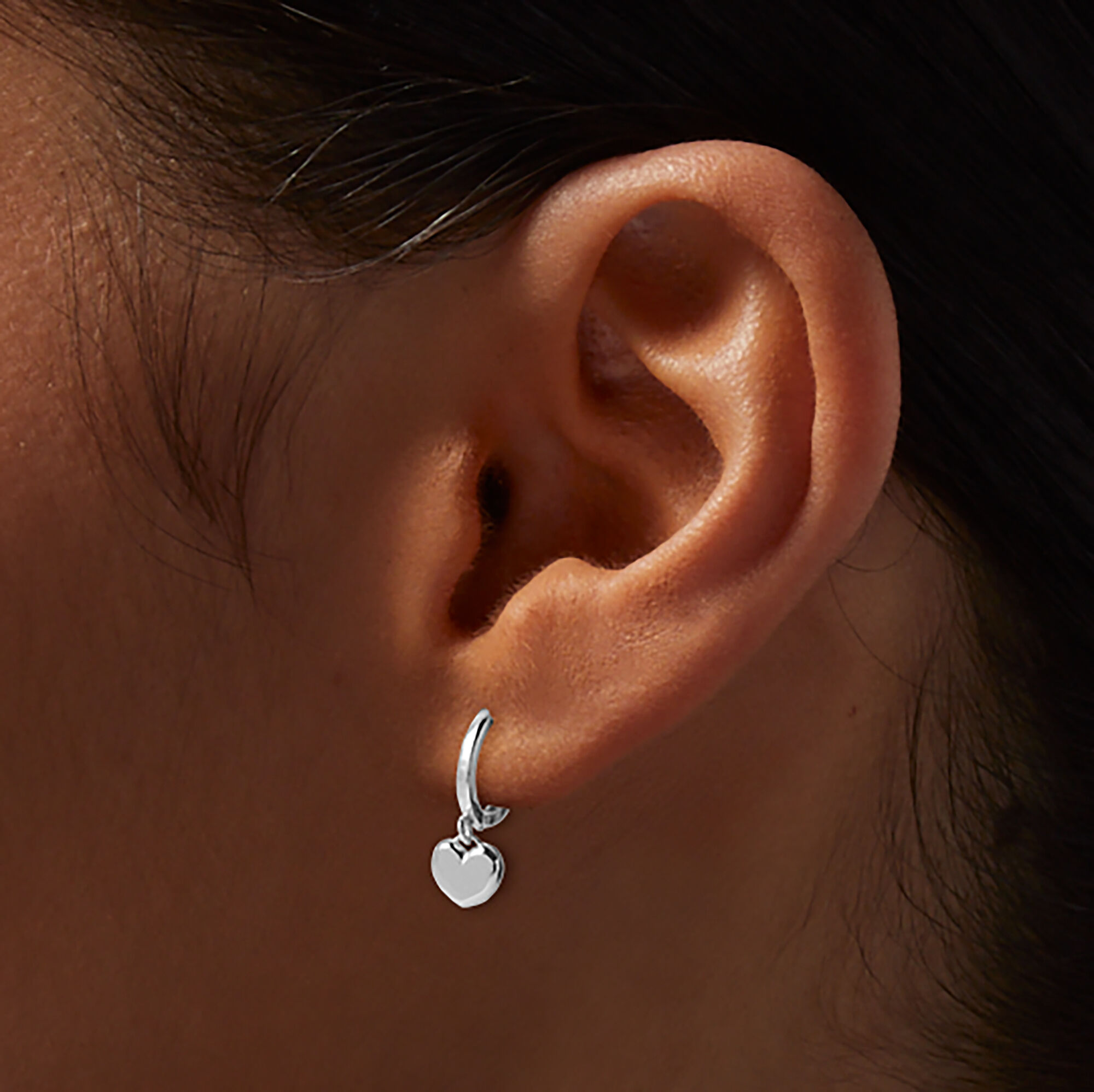 Silver hoop earrings claire's best sale