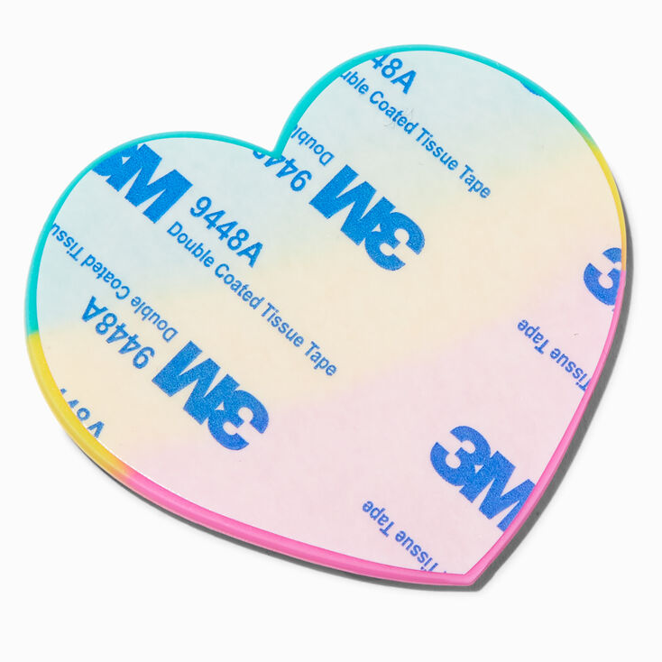 Support adh&eacute;sif pour coque de portable &agrave; ventouse en silicone c&oelig;ur &agrave; rayures,