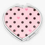Pink Polka Dot Hearts Compact Mirror,