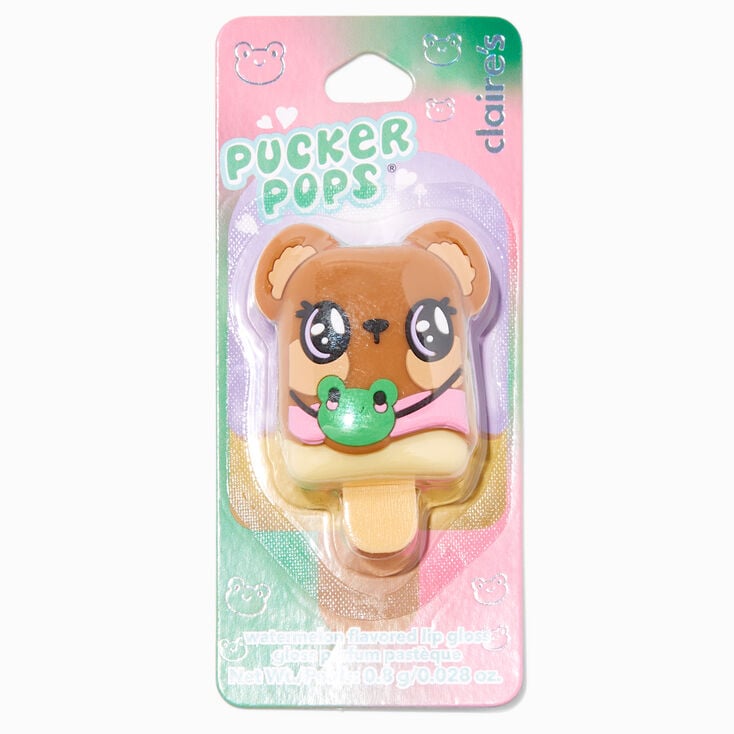 Pucker Pops&reg; Bear Frog Lip Gloss - Watermelon,