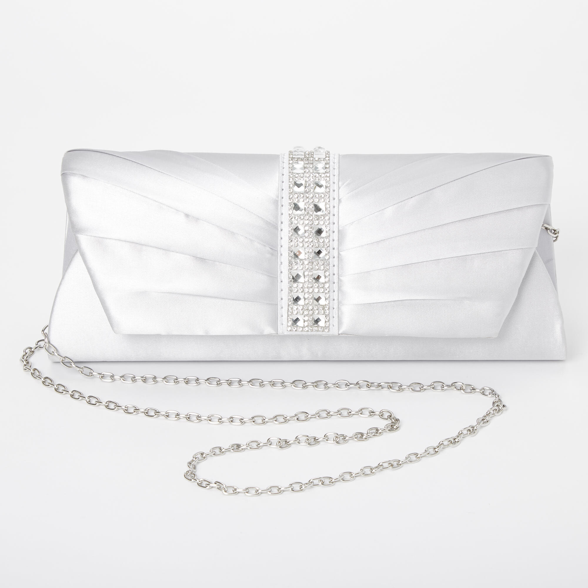 silver embellished clutch bag