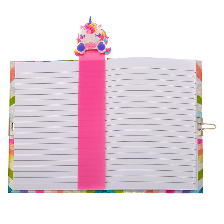 Miss Glitter the Unicorn Popover Bookmark Lock Notebook - Pink,
