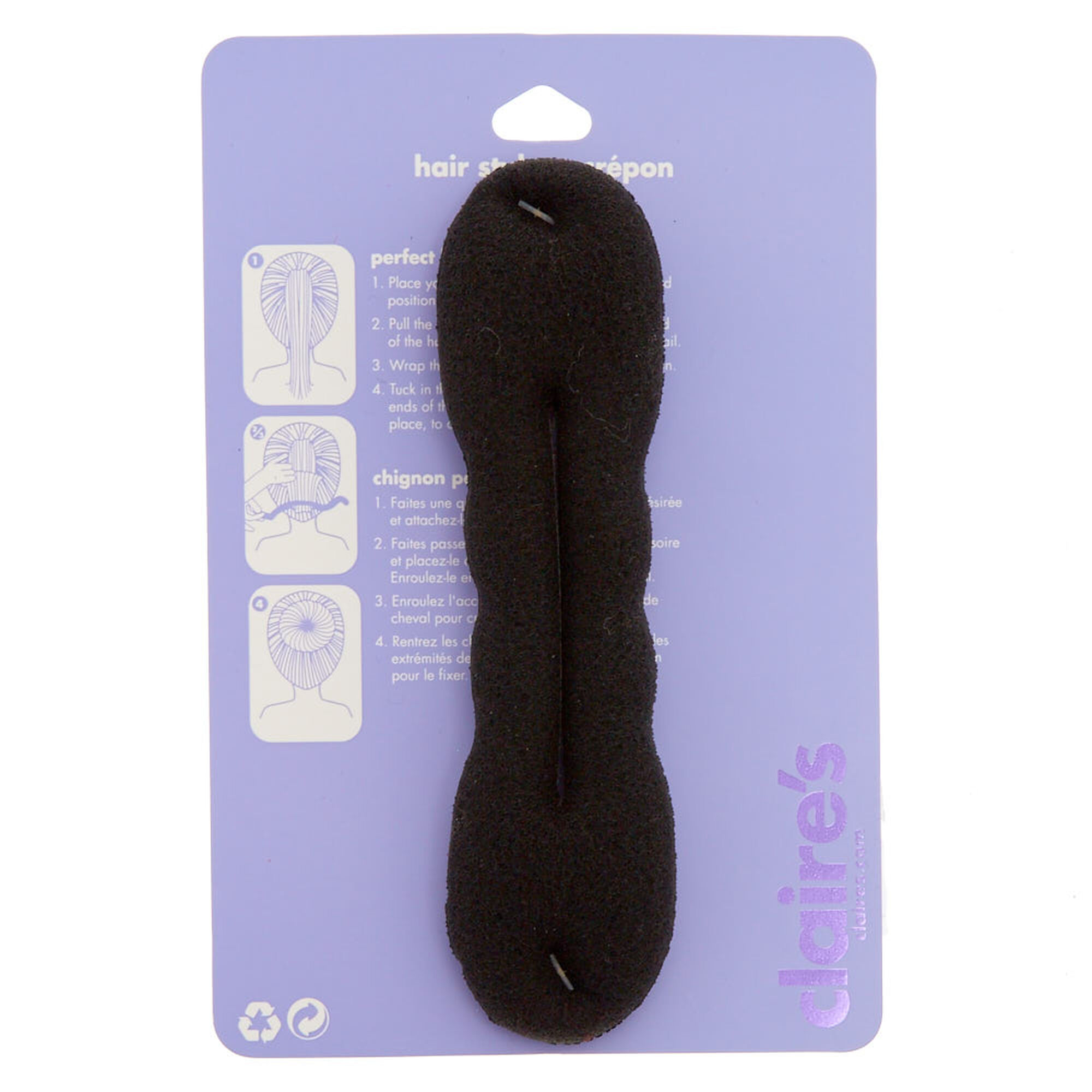 View Claires Small Bun Hair Tool Black information