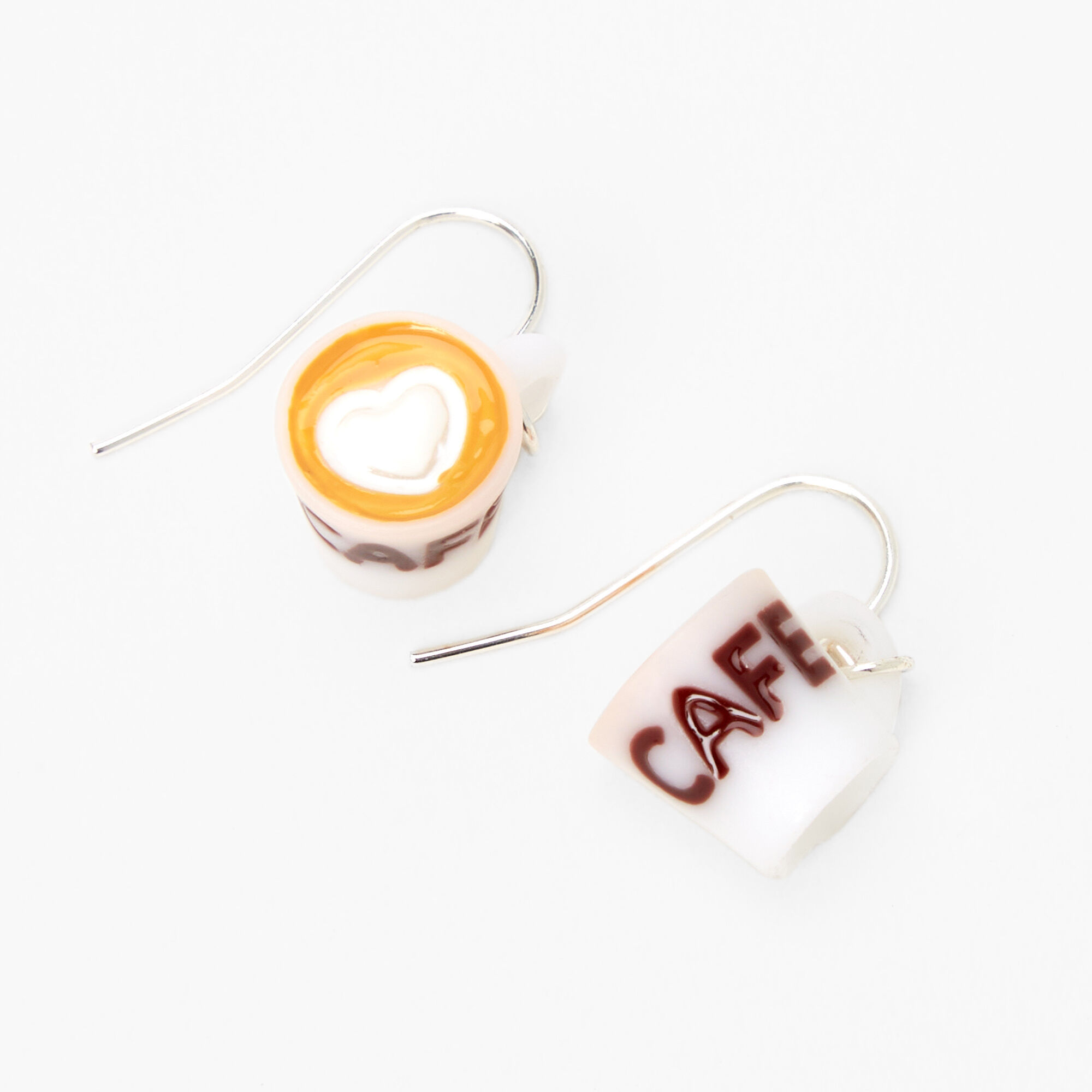 Silver 1'' Cafe Drop Earrings,