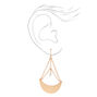 Gold 2&quot; Hammered Celestial Drop Earrings,